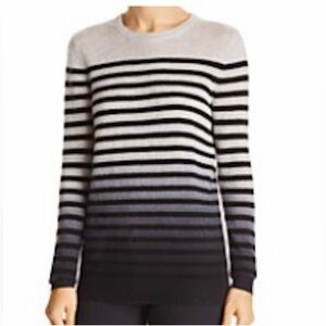 C by Bloomingdale's Women's Cashmere Sweater 100% 2-Ply Size S Gray Black